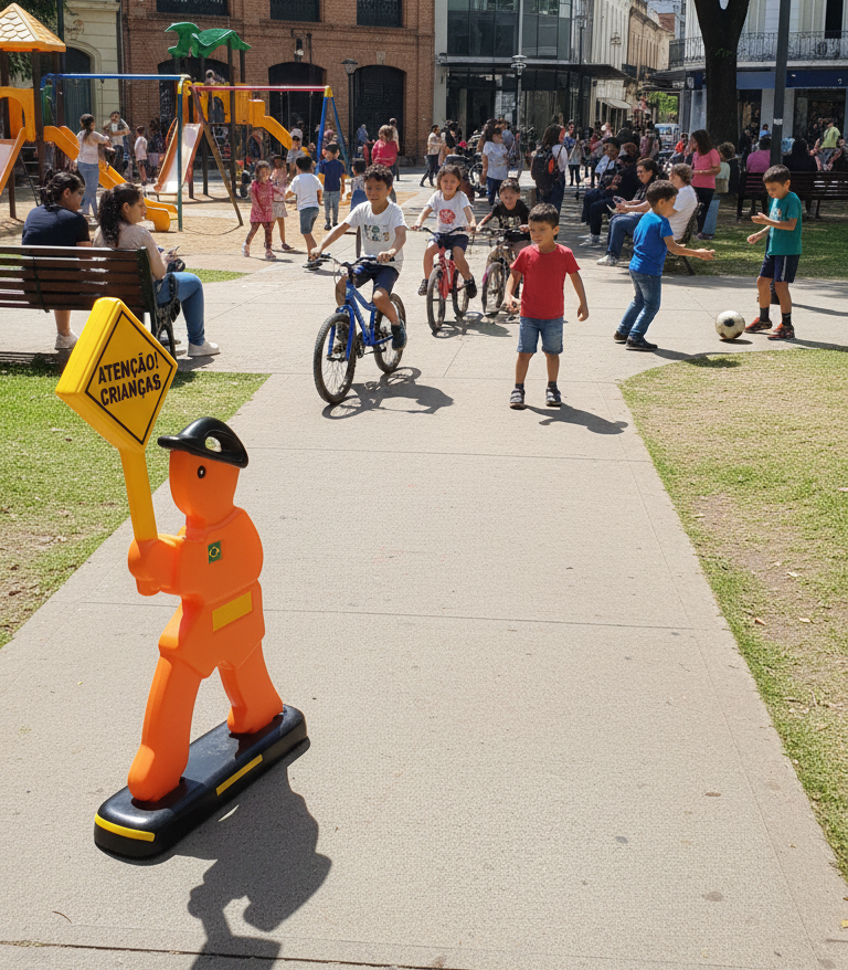 Boneco de Sinalização - Para conhecer nossa loja, Click na imagem